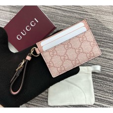Gucci GG Emblem card case with strap GUW819121-pink