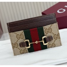Gucci Horsebit Web card case GUW867122-brown