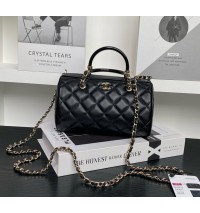 Chanel Matelassé 2-Way Handbag C4411-B-black
