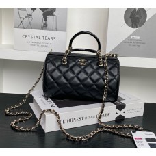 Chanel Matelassé 2-Way Handbag C4411-B-black