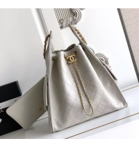 Chanel 25 Medium Handbag C5311A-white