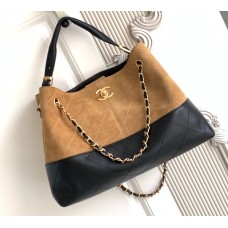 Chanel Small Tote C5634-black-tan