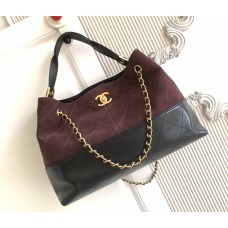 Chanel Small Tote C5634-black-wine