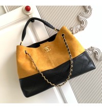 Chanel Small Tote C5634-black-yellow