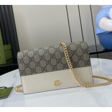 Gucci Bi-color GG Marmont wallet on chain GU497985-CA-beige