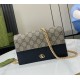 Gucci Bi-color GG Marmont wallet on chain GU497985-CA-black