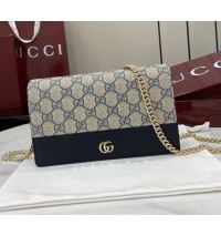 Gucci Bi-color GG Marmont wallet on chain GU497985-CA-dark-blue