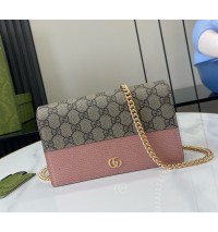 Gucci Bi-color GG Marmont wallet on chain GU497985-CA-pink