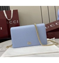 Gucci GG Marmont wallet on chain GU497985-light-blue