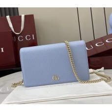Gucci GG Marmont wallet on chain GU497985-light-blue