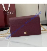 Gucci GG Marmont wallet on chain GU497985-wine