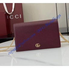 Gucci GG Marmont wallet on chain GU497985-wine