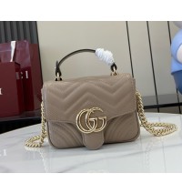 Gucci GG Marmont mini top handle bag GU811238-tan