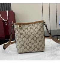 Gucci GG Emblem nano bucket bag GU847090-CA-brown