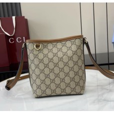 Gucci GG Emblem nano bucket bag GU847090-CA-brown