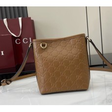 Gucci GG Emblem nano bucket bag GU847090-L-brown