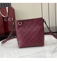 Gucci GG Emblem nano bucket bag GU847090-L-wine