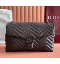 Gucci GG Marmont large shoulder bag GU850659-dark-brown