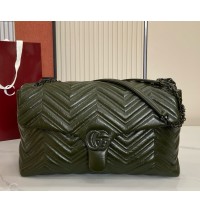 Gucci GG Marmont large shoulder bag GU850659-dark-green