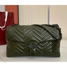 Gucci GG Marmont large shoulder bag GU850659-dark-green