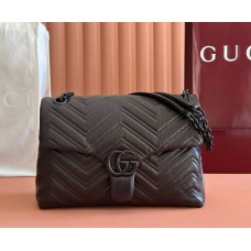 Gucci GG Marmont medium shoulder bag GU850676-dark-brown