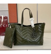 Gucci GG Marmont medium tote bag GU855279-dark-green