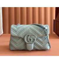 Gucci GG Marmont mini shoulder bag GU856368-ice-blue