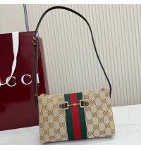 Gucci Horsebit Web small shoulder bag GU867130C-brown