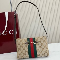 Gucci Horsebit Web small shoulder bag GU867130C-brown