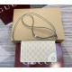 Gucci GG Emblem wallet with leather strap GU820688-beige