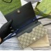 Gucci GG Emblem wallet with leather strap GU820688-black