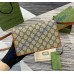 Gucci GG Emblem wallet with leather strap GU820688-brown