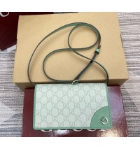 Gucci GG Emblem wallet with leather strap GU820688-green