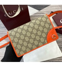 Gucci GG Emblem wallet with leather strap GU820688-orange