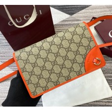 Gucci GG Emblem wallet with leather strap GU820688-orange