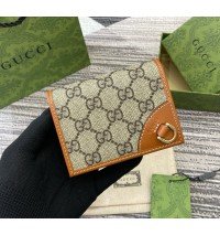 Gucci GG Emblem small wallet GUW820692-brown