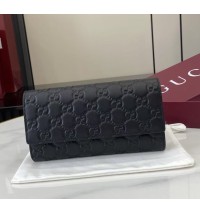 Gucci GG Emblem continental wallet GUW847210-black