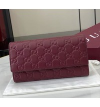 Gucci GG Emblem continental wallet GUW847210-wine