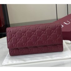Gucci GG Emblem continental wallet GUW847210-wine