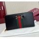 Gucci Horsebit Web zip around wallet GUW867124-L-black