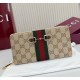 Gucci Horsebit Web zip around wallet GUW867124-brown