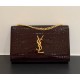 Saint Laurent Kate Medium In Crocodile Embossed leather YSL354021-wine
