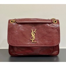 Saint Laurent Medium Niki Chain Bag In Quilted Leather YSL498894-A-wine