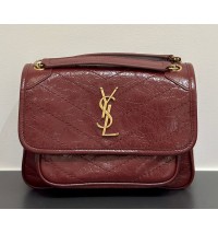 Saint Laurent Baby Niki Chain Bag In Quilted Leather YSL533037-AA-wine
