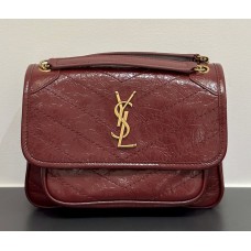 Saint Laurent Baby Niki Chain Bag In Quilted Leather YSL533037-AA-wine