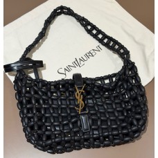 Saint Laurent LE 5 À 7 in wood beads YSL657228-S-black