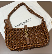 Saint Laurent LE 5 À 7 in wood beads YSL657228-S-brown