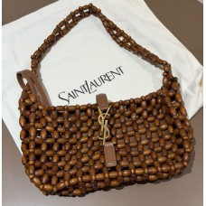 Saint Laurent LE 5 À 7 in wood beads YSL657228-S-brown
