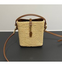 Saint Laurent Le 37 Mini in raffia YSL765870-IC-tan