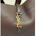 Saint Laurent LE 5 À 7 Small Bea in grained leather YSL779029-dark-brown